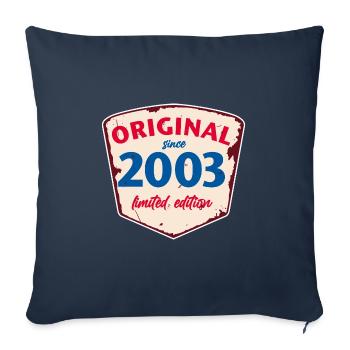 2003 Blechschild- édition limeted - Millésime - Housse de coussin décorative 45 x 45 cm - bleu marine - Devant