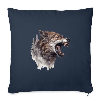 Wolf Wolf Head Scratch Marks Claws Wild Forest Hunter - Sofa pillowcase 17,3'' x 17,3'' (45 x 45 cm) - navy - Front