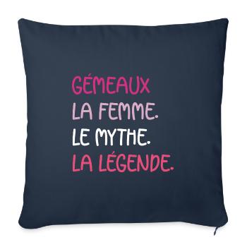 gémeaux - Housse de coussin décorative 45 x 45 cm - bleu marine - Devant