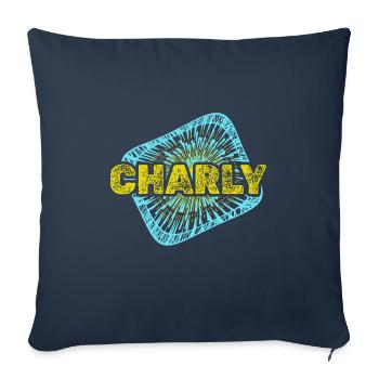 Temps libre Charly - Housse de coussin décorative 45 x 45 cm - bleu marine - Devant