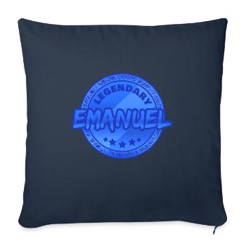 Prénom Emanuel - Housse de coussin décorative 45 x 45 cm - bleu marine - Devant
