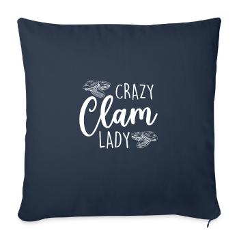 Crazy Clam Lady, Muscheln sammeln - Sofakissenbezug 45 x 45 cm - Navy - Vorne