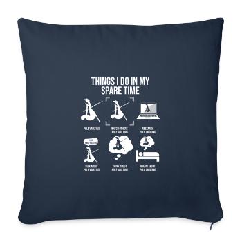 Things I Do In My Spare Time, Pole Vault - Sofa pillowcase 17,3'' x 17,3'' (45 x 45 cm) - navy - Front