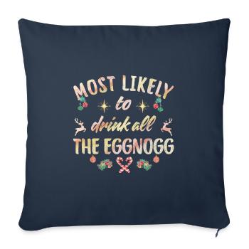 Le plus susceptible de boire tout le lait de poule - Housse de coussin décorative 45 x 45 cm - bleu marine - Devant