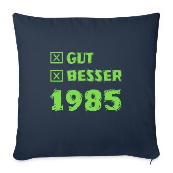 Année 1985 - Housse de coussin décorative 45 x 45 cm - bleu marine - Devant