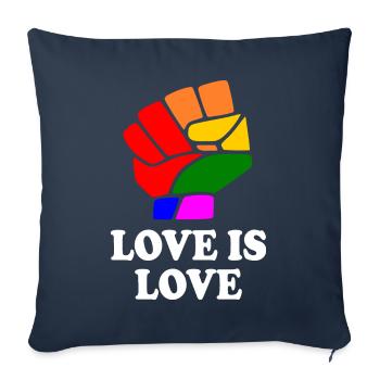 Love is love - Sofa pillowcase 17,3'' x 17,3'' (45 x 45 cm) - navy - Front