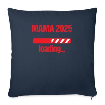 Maman 2025 Cadeau Femmes Dames Mère Enceinte - Housse de coussin décorative 45 x 45 cm - bleu marine - Devant