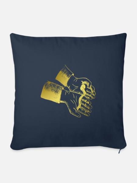 Hände Regenwurm Hands Gold - Sofakissenbezug 45 x 45 cm - Navy
