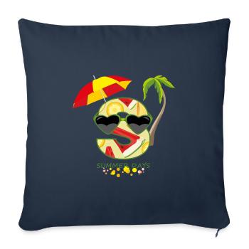 Journées d’été - Housse de coussin décorative 45 x 45 cm - bleu marine - Devant