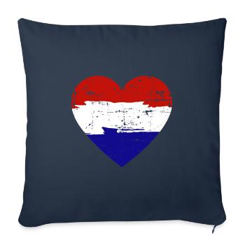 Netherlands Heart Flag - Sofa pillowcase 17,3'' x 17,3'' (45 x 45 cm) - navy - Front