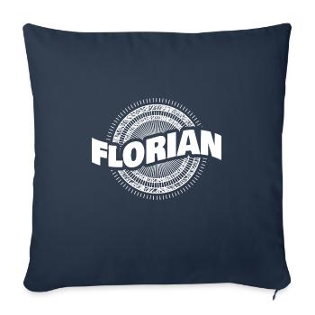 Idée cadeau Florian - Housse de coussin décorative 45 x 45 cm - bleu marine - Devant
