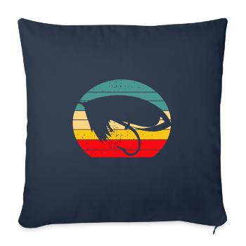 Vintage Fly Fishing Sunset - Sofa pillowcase 17,3'' x 17,3'' (45 x 45 cm) - navy - Front
