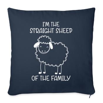 Im The Straight Sheep Of The Family - Sofa pillowcase 17,3'' x 17,3'' (45 x 45 cm) - navy - Front