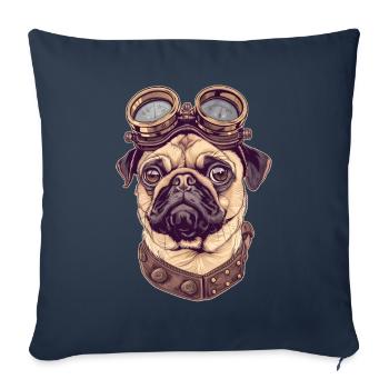 Carlin Steampunk - Housse de coussin décorative 45 x 45 cm - bleu marine - Devant