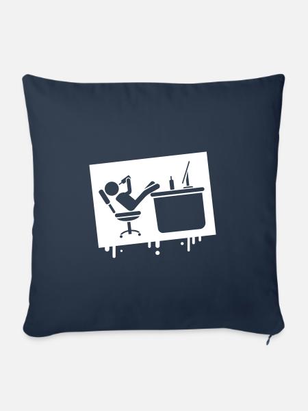 Büro drinking bürohumor - Sofakissenbezug 45 x 45 cm - Navy