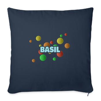 Gift for Basil - Sofa pillowcase 17,3'' x 17,3'' (45 x 45 cm) - navy - Front