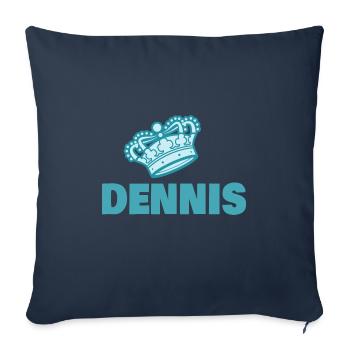 Prénom Dennis - Housse de coussin décorative 45 x 45 cm - bleu marine - Devant