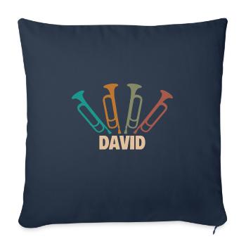 Cadeau pour David - Housse de coussin décorative 45 x 45 cm - bleu marine - Devant