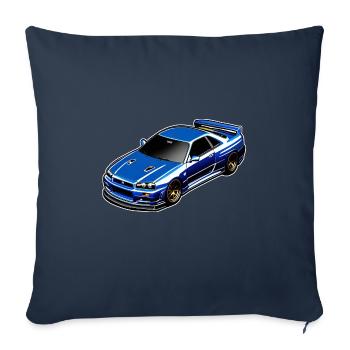 Jdm / Tuning / Turbocompresseur / Jantes / Chiptuning - Housse de coussin décorative 45 x 45 cm - bleu marine - Devant