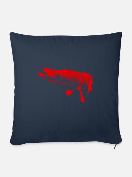 Hechtroter Druck - Sofakissenbezug 45 x 45 cm - Navy