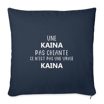 KAINA pas chiante - Housse de coussin décorative 45 x 45 cm - bleu marine - Devant