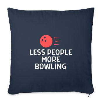 Bowling Dictons Bowling Bowler Skittles Cadeau - Housse de coussin décorative 45 x 45 cm - bleu marine - Devant