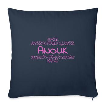 Anouk as a given name - Sofa pillowcase 17,3'' x 17,3'' (45 x 45 cm) - navy - Front