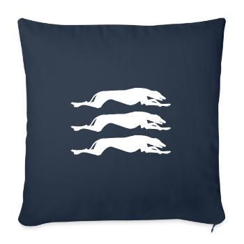 Motif Greyhound - Housse de coussin décorative 45 x 45 cm - bleu marine - Devant