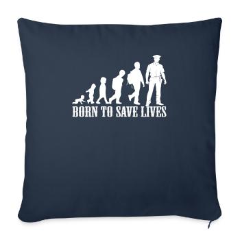 Cadeau d'occupation policier naissance bébé enfant - Housse de coussin décorative 45 x 45 cm - bleu marine - Devant