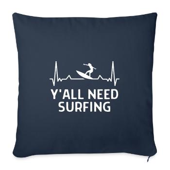 Surfer Surfer Funny Sniffer Cadeau - Housse de coussin décorative 45 x 45 cm - bleu marine - Devant