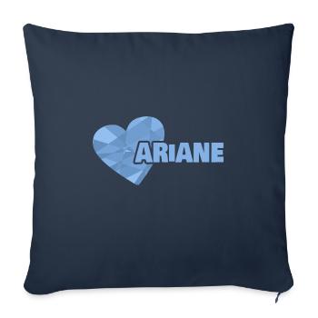 Cadeau pour Ariane - Housse de coussin décorative 45 x 45 cm - bleu marine - Devant