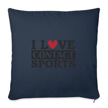 J’adore les sports de contact - Housse de coussin décorative 45 x 45 cm - bleu marine - Devant