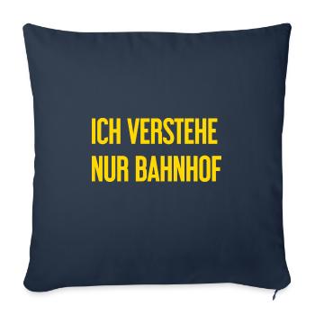 Je ne comprends que la gare - Housse de coussin décorative 45 x 45 cm - bleu marine - Devant