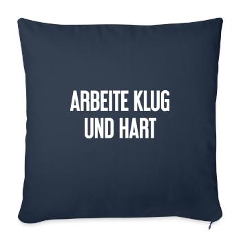 Work Smart And Hard – Success Motto For Doers - Sofa pillowcase 17,3'' x 17,3'' (45 x 45 cm) - navy - Front