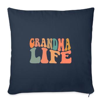 La vie de grand-mère - Housse de coussin décorative 45 x 45 cm - bleu marine - Devant