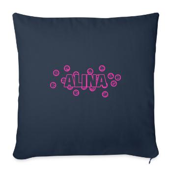 Alina dans le rôle d’Alina - Housse de coussin décorative 45 x 45 cm - bleu marine - Devant