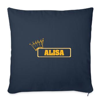 Cadeau pour Alisa - Housse de coussin décorative 45 x 45 cm - bleu marine - Devant