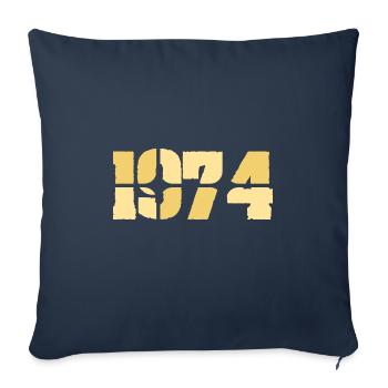 1974 - Housse de coussin décorative 45 x 45 cm - bleu marine - Devant