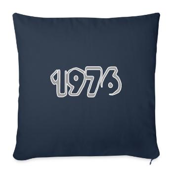Année 1976 - Housse de coussin décorative 45 x 45 cm - bleu marine - Devant