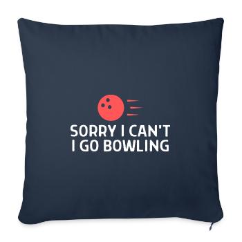 Bowling Dictons Bowling Bowler Skittles Cadeau - Housse de coussin décorative 45 x 45 cm - bleu marine - Devant