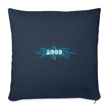 Né en 2008 - Housse de coussin décorative 45 x 45 cm - bleu marine - Devant