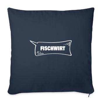 Bulle de dialogue Fischwirt - Housse de coussin décorative 45 x 45 cm - bleu marine - Devant