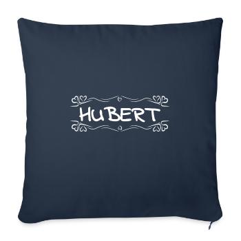 Hubert comme nom - Housse de coussin décorative 45 x 45 cm - bleu marine - Devant