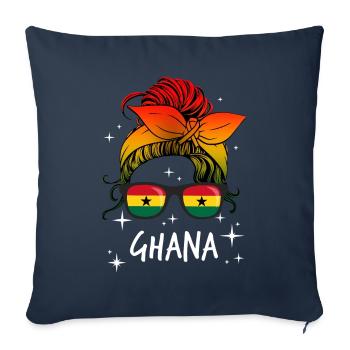 Ghana - Housse de coussin décorative 45 x 45 cm - bleu marine - Devant