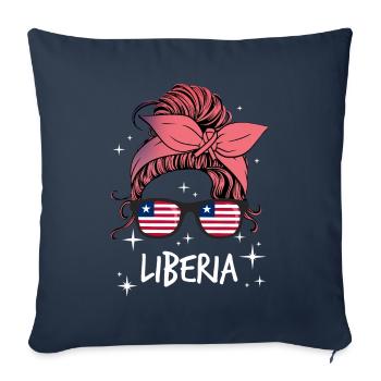 Libéria - Housse de coussin décorative 45 x 45 cm - bleu marine - Devant