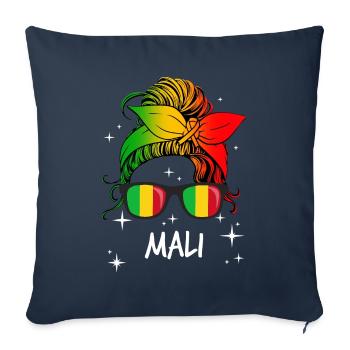 Mali - Housse de coussin décorative 45 x 45 cm - bleu marine - Devant