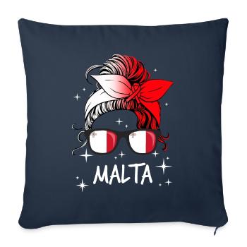 Malte - Housse de coussin décorative 45 x 45 cm - bleu marine - Devant