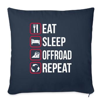 Eat Sleep Offroad Repeat - Sofa pillowcase 17,3'' x 17,3'' (45 x 45 cm) - navy - Front