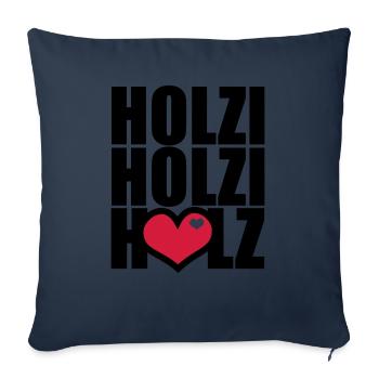 Ich und mein Holz - Housse de coussin décorative 45 x 45 cm - bleu marine - Devant