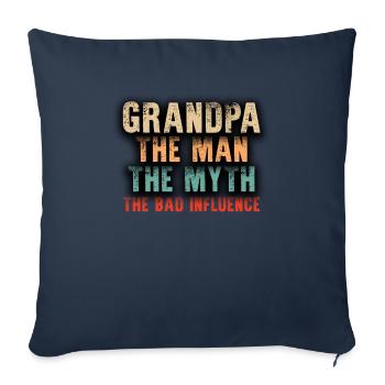Grandpa The Man The Myth The Bad Influence - Sofa pillowcase 17,3'' x 17,3'' (45 x 45 cm) - navy - Front
